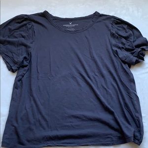 American Eagle Charcoal Puff Sleeve T-Shirt